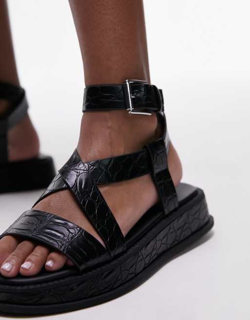 Topshop - Jasmine - Sandalen met dikke zool in zwart, 2 van 4