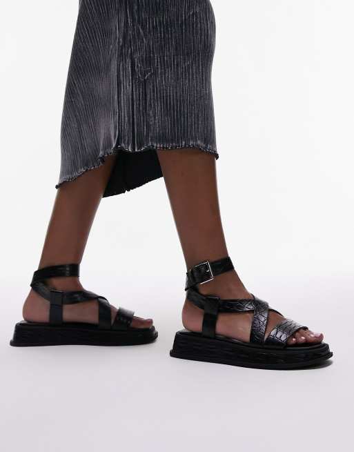 Topshop - Jasmine - Sandalen met dikke zool in zwart, 3 van 4