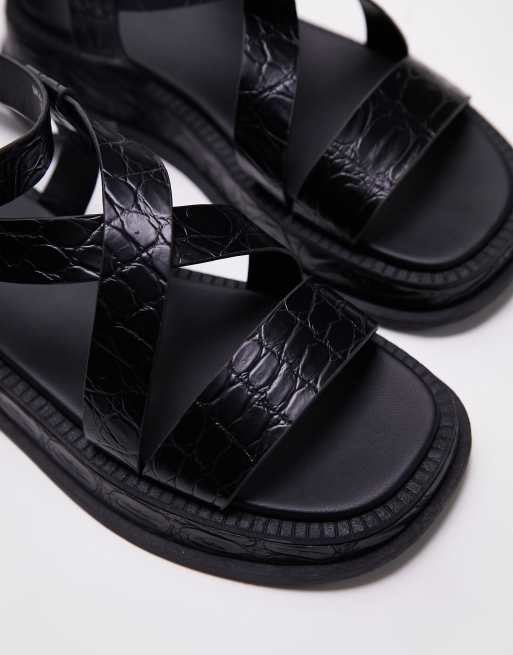 Topshop - Jasmine - Sandalen met dikke zool in zwart, 4 van 4