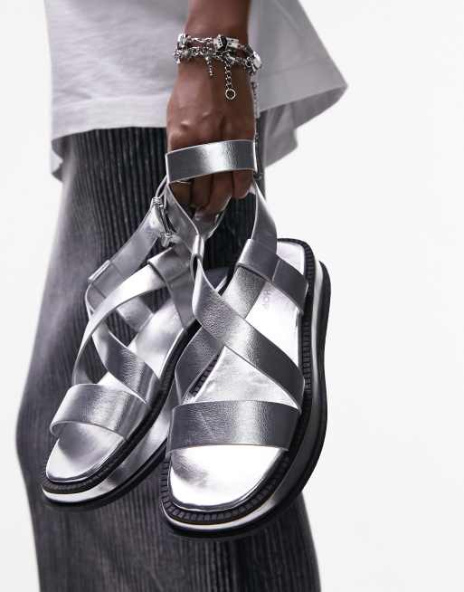 Topshop - Jasmine - Sandales chunky - Argenté, 2 de 4