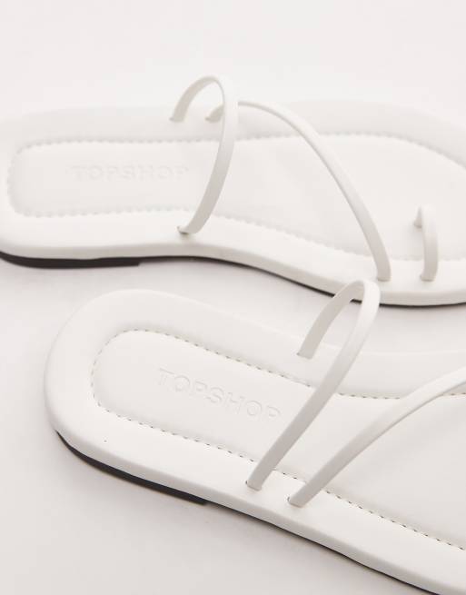 Topshop Jasper minimal sandal in white, 2 of 4
