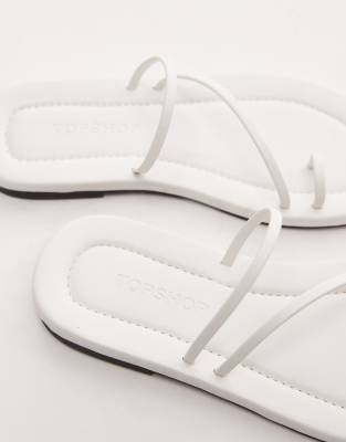 Topshop Jasper Minimal Sandals In White