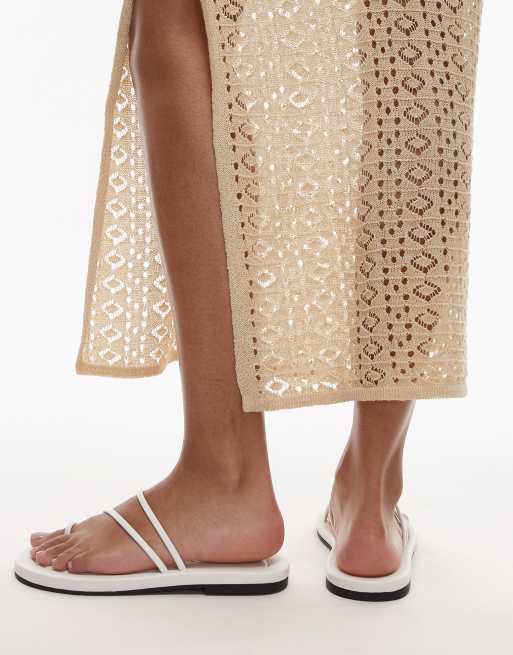 Topshop Jasper minimal sandals in white