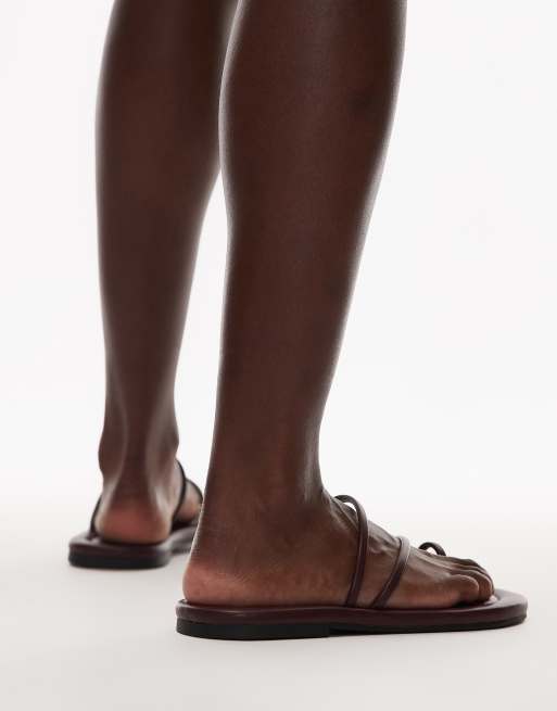 Topshop – Jasper – Minimalistische Sandalen in Burgunderrot, 4 von 4