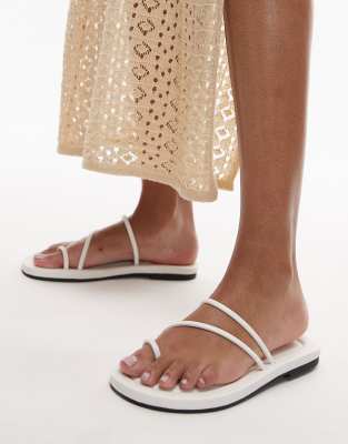 Topshop - Jasper - Minimalistische Sandalen in Weiß