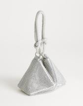 Topshop Jax embellished asymmetric grab bag in silver