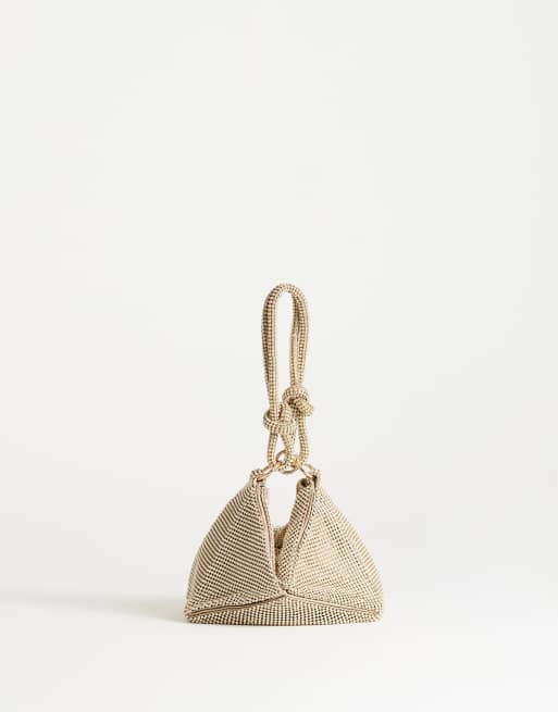 Topshop Jax piccola borsa a mano asimmetrica decorata in oro, 1 di 4