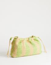Topshop Jay stripe straw clutch bag in yellow & natural