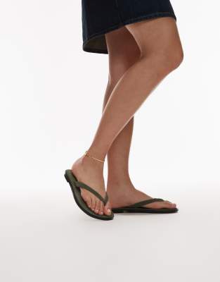 Topshop Jay Suede Toe Thong Flat Sandal