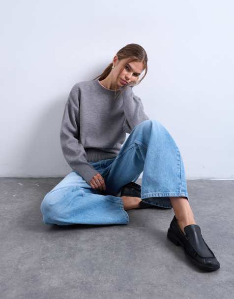 Topshop - Jean baggy à taille basse cintrée - Bleu délavé - view 1