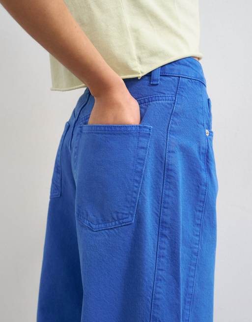 Topshop - Jean barrel court à taille mi-haute - Bleu de cobalt, 5 de 8