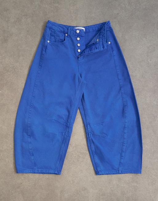 Topshop - Jean barrel court à taille mi-haute - Bleu de cobalt, 6 de 8