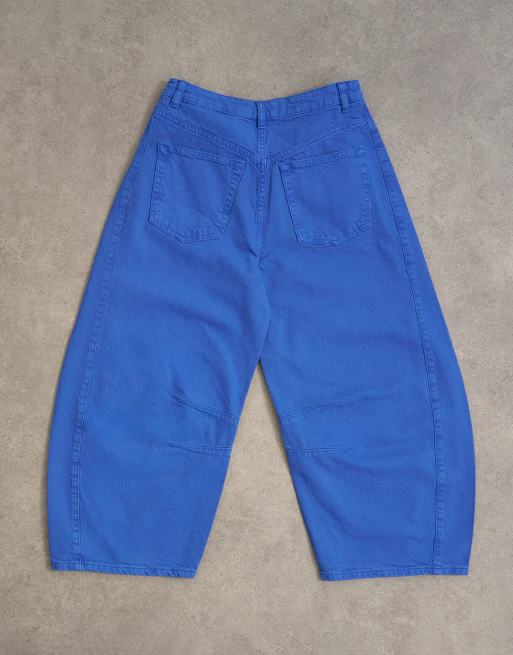 Topshop - Jean barrel court à taille mi-haute - Bleu de cobalt, 7 de 8