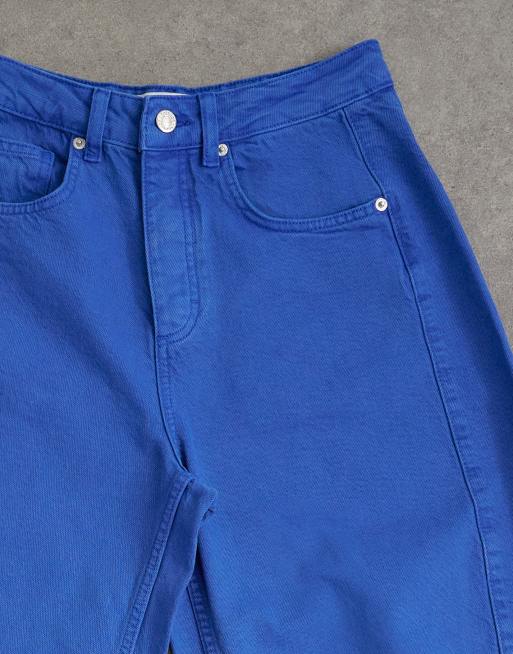 Topshop - Jean barrel court à taille mi-haute - Bleu de cobalt, 8 de 8
