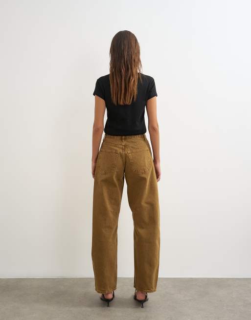 Topshop jean barrel taille mi-haute en cumin, 5 de 5