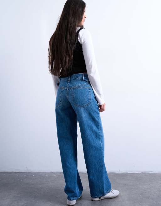 Topshop - Jean cintré à taille mi-haute - Bleu moyen, 5 de 7