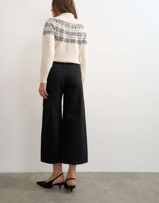 Topshop jean crop Awkward taille mi-haute noir, 3 de 5