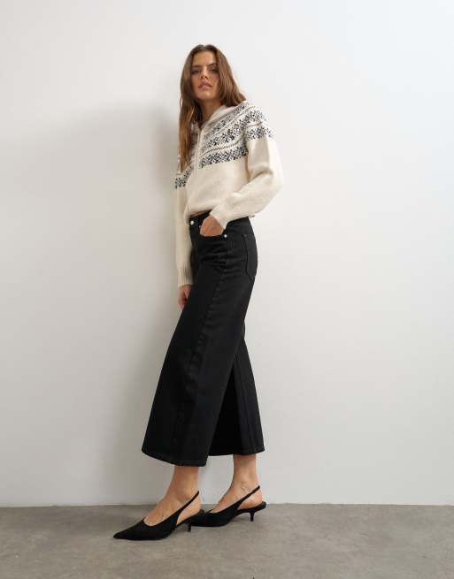 Topshop jean crop Awkward taille mi-haute noir, 5 de 5