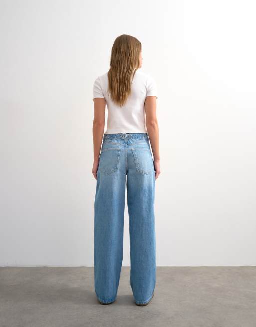 Topshop - Jean décontracté délavé à taille basse cintrée, 4 de 7