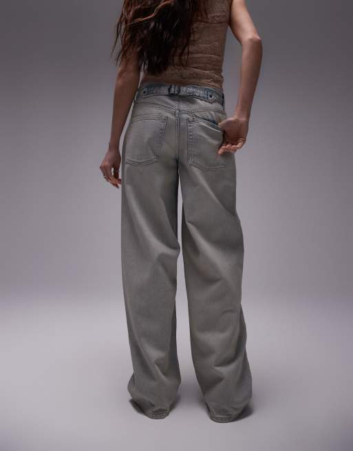 Topshop Jean delave vintage a taille basse cintree a l arriere ASOS