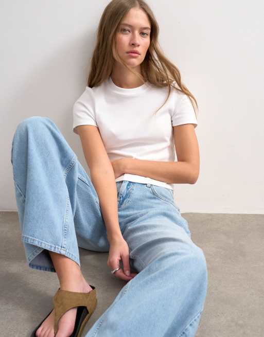 Topshop - Jean large délavé à taille basse, 3 de 7