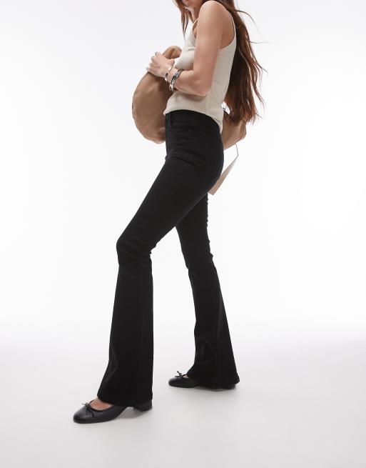 Topshop - Jeans a zampa a vita alta neri, 2 di 5