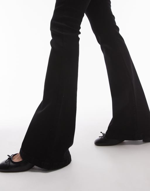 Topshop - Jeans a zampa a vita alta neri, 4 di 5