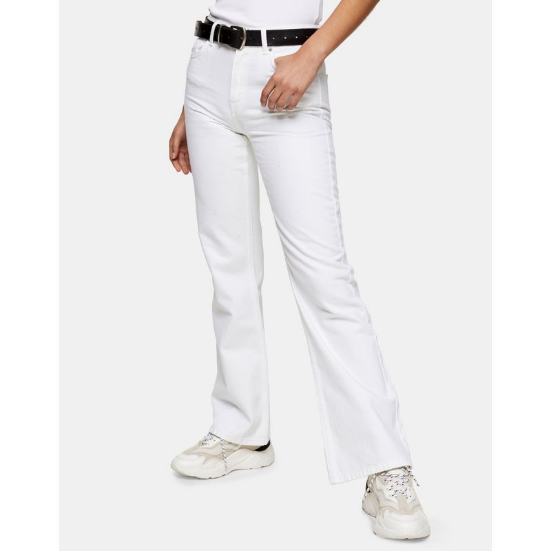 Jeans Donna Topshop - Jeans a zampa anni '90 bianchi 