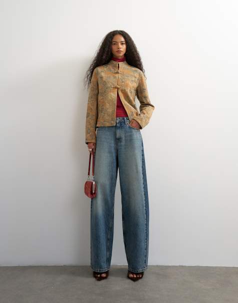 Topshop jeans boyfriend baggy a vita bassa blu medio - view 1