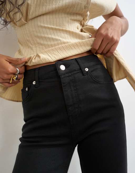 Topshop - Jeans capri a vita alta neri, 3 di 8