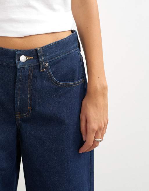 Topshop - Jeans comodi a vita bassa indaco con vita stretta, 3 di 5
