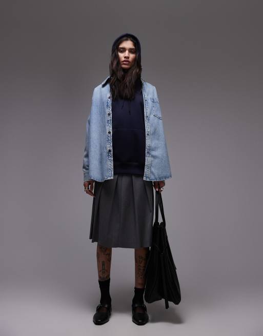 Topshop – Jeans-Hemdjacke in Bleach-Waschung, 4 von 4