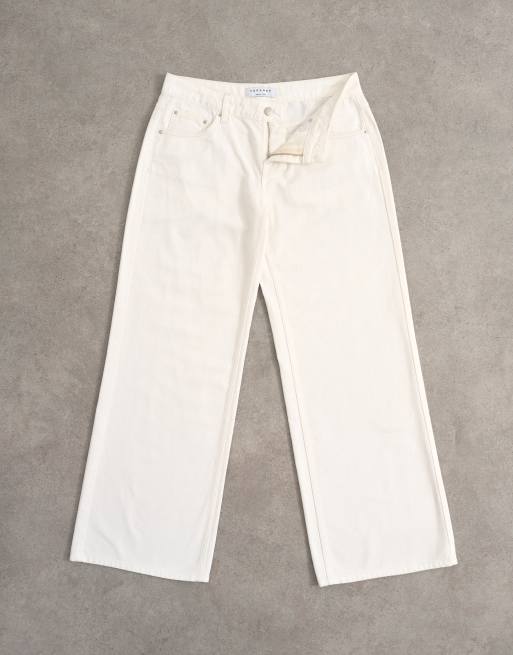 Topshop – Jeans in Knochenweiß mit niedrigem Bund und weitem Bein, 6 von 7