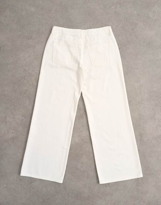 Topshop – Jeans in Knochenweiß mit niedrigem Bund und weitem Bein, 7 von 7