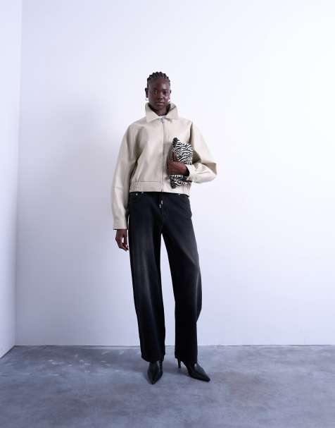 Topshop - Jeans joggers nero slavato con coulisse - view 1