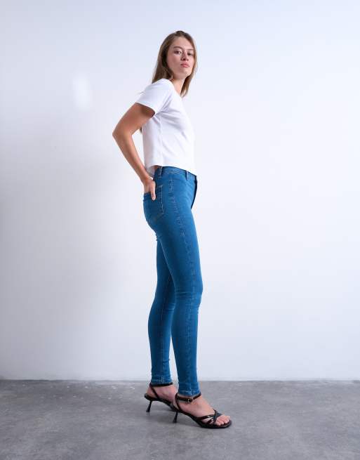 Topshop jeans med hög midja och extra skinny i vintageblå, 3 av 7