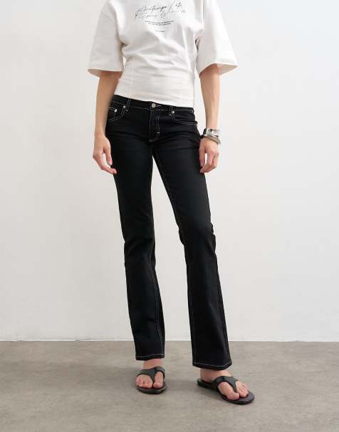 Topshop - Jeans met lage taille en smalle pijpen in zwart - view 1