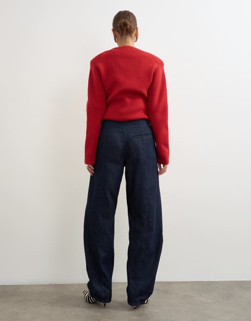 Topshop jeans met overslag aan de voorkant in indigo, 3 van 5