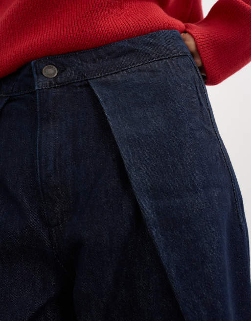 Topshop jeans met overslag aan de voorkant in indigo, 5 van 5