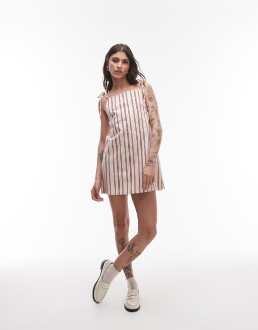Topshop – Jeans-Minikleid mit roten Streifen, 2 von 4