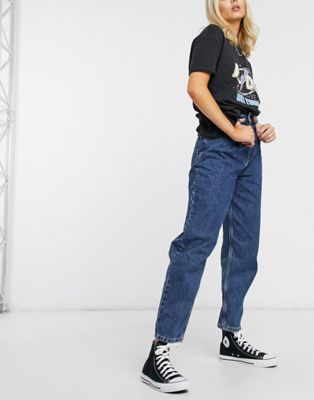 Topshop – Jeans mit Ballonbeinen in Mittelblau
