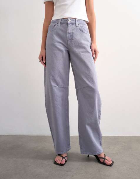 Topshop – Jeans mit hohem Bund in Flieder mit abgerundetem, weitem Bein - view 1