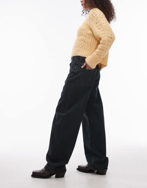 Topshop - Jeans skater a cavallo basso blu mezzanotte, 3 di 5