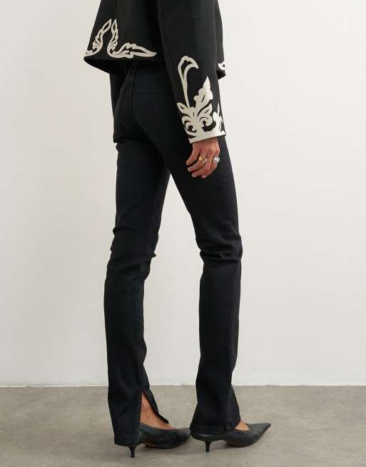 Topshop jeans skinny con spacco laterale nero, 5 di 5