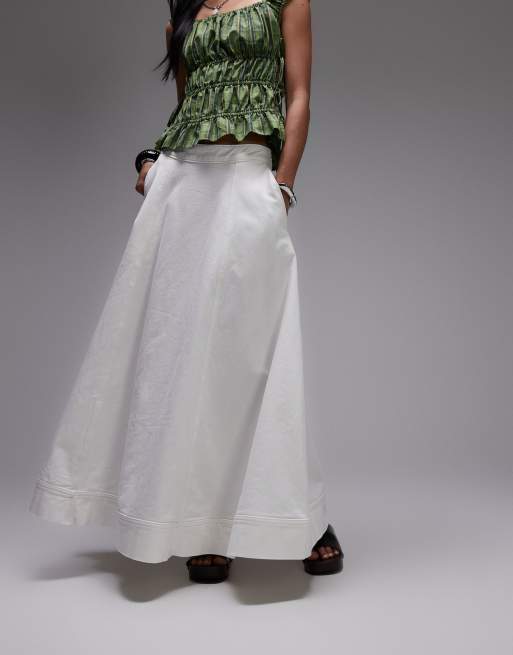 Topshop – Jeansowa spódnica maxi z koła w kolorze ecru, 2 z 5
