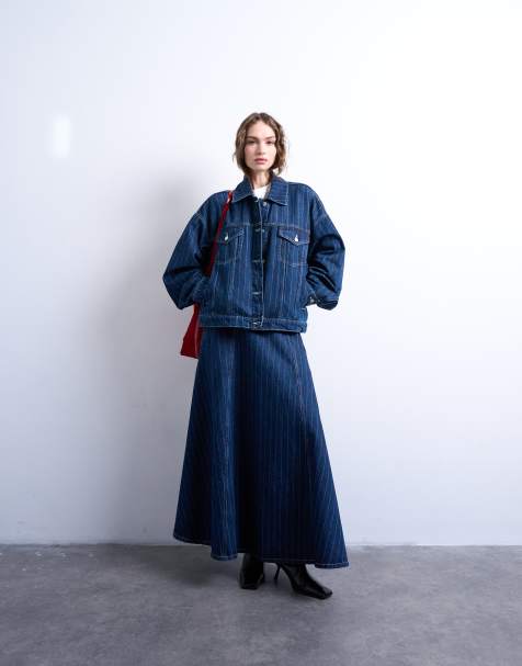 Topshop – Jeansowy zestaw w paski - view 1