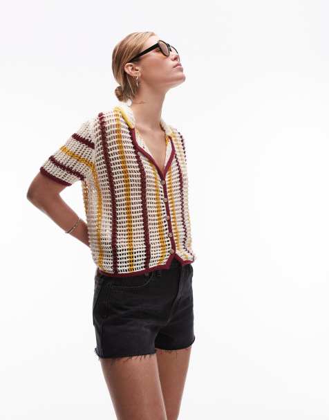 Topshop – Jeansshorts in verwaschenem Schwarz mit A-Linien-Schnitt - view 1
