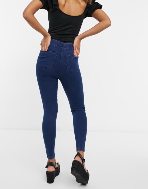 Topshop jeggings in indigo blue