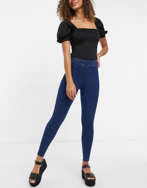 Topshop jeggings in indigo blue