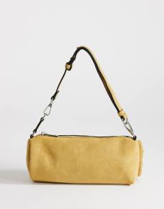Model wearing Jemma real leather tassel shoulder bag in buttermilk